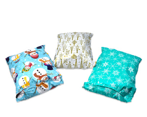 10x13 Snowmen, Gold Trees, Teal Snowflake, Winter, Fall, Theme Poly Mailers Combo, Flat Self Seal Shipping Mailing Wonderland Postal bags