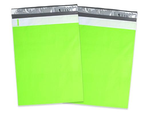 10x13 Inch Candy Apple Neon Lime Green Design Self Sealing Mailing Shipping Bags, Beautiful Blue, White Flat Self Sealing Envelopes, USPS