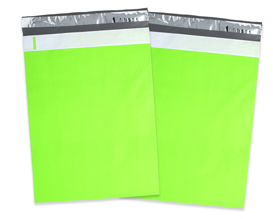 10x13 Inch Candy Apple Neon Lime Green Design Self Sealing Mailing Shipping Bags, Beautiful Blue, White Flat Self Sealing Envelopes, USPS