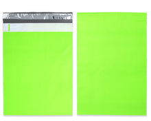 10x13 Inch Candy Apple Neon Lime Green Design Self Sealing Mailing Shipping Bags, Beautiful Blue, White Flat Self Sealing Envelopes, USPS