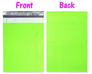 10x13 Inch Candy Apple Neon Lime Green Design Self Sealing Mailing Shipping Bags, Beautiful Blue, White Flat Self Sealing Envelopes, USPS