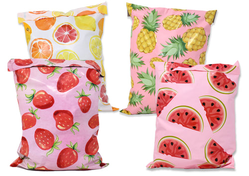10x13 Strawberries, Citrus, Watermelon, Pink Pineapple Poly Mailers Combo,  Cute T Shirt Flat Self Seal Shipping Mailing Postal Mail  bags