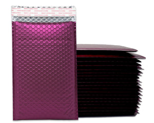 4x8, 6x10, 8x12 Burgundy Wine Red Metallic Bubble Mailers, 3 Sizes! Lightweight Self-Seal Padded Shipping Envelopes Combo, USPS UPS Approved