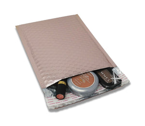 Nude Pink Metallic Bubble Mailers 4x8, 5x9, 6x10, 8.5x12, 9x13 Padded Shipping Quality Sturdy Strong Mailing Envelopes, Weather Resistant