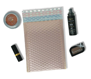 Nude Pink Metallic Bubble Mailers 4x8, 5x9, 6x10, 8.5x12, 9x13 Padded Shipping Quality Sturdy Strong Mailing Envelopes, Weather Resistant