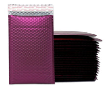 4x8&quot; Purple Lilac, Nude Pink, Holographic, Blue Midnight, Aqua Ice Blue, Burgundy Metallic Bubble Mailers, Padded Envelopes, 4x7.25 Inside
