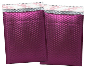 Large 10x15&quot; Purple Lilac, Burgundy Wine Metallic Bubble Mailers, Padded Weather Resistant Self Seal Shipping Envelopes 10, 20, 40, 100 Pack