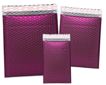4x8, 6x10, 8x12 Burgundy Wine Red Metallic Bubble Mailers, 3 Sizes! Lightweight Self-Seal Padded Shipping Envelopes Combo, USPS UPS Approved