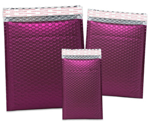 4x8, 6x10, 8x12 Burgundy Wine Red Metallic Bubble Mailers, 3 Sizes! Lightweight Self-Seal Padded Shipping Envelopes Combo, USPS UPS Approved