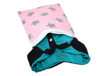 10x13 Pink and Silver, Gold and Black Stars Print Design Self Sealing Mailing Shipping Bags, Beautiful Fun Flat Self Sealing Envelopes, USPS