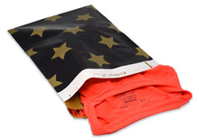 10x13 Pink and Silver, Gold and Black Stars Print Design Self Sealing Mailing Shipping Bags, Beautiful Fun Flat Self Sealing Envelopes, USPS