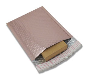 Nude Pink Metallic Bubble Mailers 4x8, 5x9, 6x10, 8.5x12, 9x13 Padded Shipping Quality Sturdy Strong Mailing Envelopes, Weather Resistant