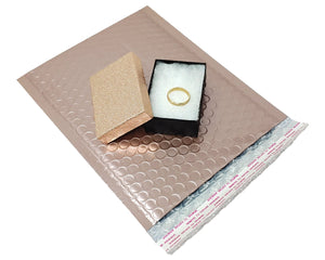 Nude Pink Metallic Bubble Mailers 4x8, 5x9, 6x10, 8.5x12, 9x13 Padded Shipping Quality Sturdy Strong Mailing Envelopes, Weather Resistant
