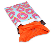 10x13 Delicious Dancing Donuts Poly Mailers, Flat Designer Self Seal Shipping Mailing Business USPS, UPS, FEDEX Approved Mail Postal bags