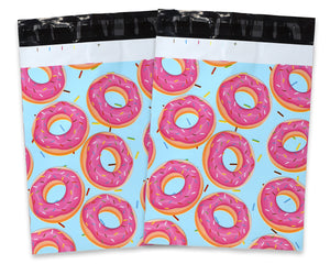 10x13 Delicious Dancing Donuts Poly Mailers, Flat Designer Self Seal Shipping Mailing Business USPS, UPS, FEDEX Approved Mail Postal bags