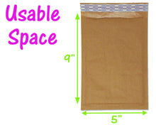 Brown Kraft 5x9" Bubble Mailers!  10, 20, 35 or 100 Pack Eco Freindly Padded Mailing Envelopes, Cushioned Shipping Recyclable Paper Mail Bag