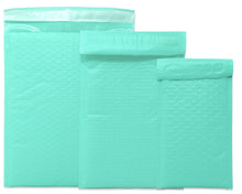 4x8, 6x10, 8x12, 14x20 Cyan Aqua Mint Colored Poly Bubble Mailers! 4 Sizes Padded Envelope Mailers, Air Cushioned Peel Seal Mail Bags!