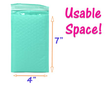 4x8, 6x10, 8x12, 14x20 Cyan Aqua Mint Colored Poly Bubble Mailers! 4 Sizes Padded Envelope Mailers, Air Cushioned Peel Seal Mail Bags!