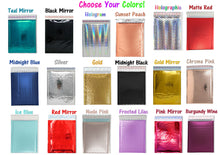 6x10 Metallic Bubble Mailers Pink, Teal, Burgundy, Black, Hologram, Gold, Holographic, Nude, Aqua Blue Padded 6.5x9 Inch Sealing Envelopes