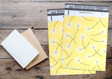 10x13 Dancing Yellow Dandelions and Green WildFlowers Print Design Self Sealing Mailing Shipping Bags Combo, Flat Self Sealing FUN Envelopes
