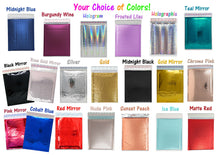 6x10 Metallic Bubble Mailers Pink, Teal, Burgundy, Black, Hologram, Gold, Holographic, Nude, Aqua Blue Padded 6.5x9 Inch Sealing Envelopes