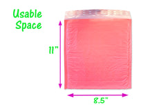 8x12 Bubble Gum Pink Colored Poly Bubble Mailers,  Protective Fun Padded Mailing envelopes, Self Seal Adhesive Shipping Bags 8.5x11 Usable
