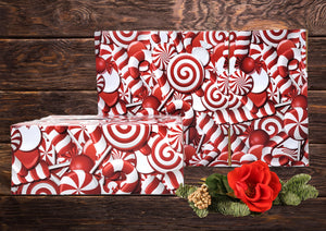 10x6x4" Candy Cane Christmas Designer Boxes, Recyclable, Reusable Shipping Favor Boxes for Gifts, Cute Party Cardboard 32 lb Test Boxes