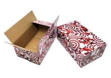 10x6x4" Candy Cane Christmas Designer Boxes, Recyclable, Reusable Shipping Favor Boxes for Gifts, Cute Party Cardboard 32 lb Test Boxes
