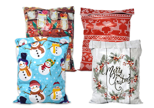 10x13 Snowman, Jolly Jars, Daddy's Red Sweater, Merry Christmas Wreath Poly Mailers, Shipping Mailing Happy Holiday Fall, Winter Postal bags