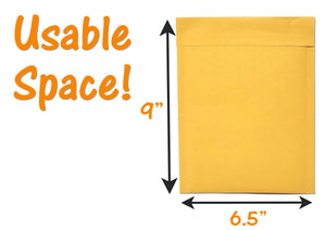 Amber Kraft 6x10" Bubble Mailers!  Eco Freindly Recyclable Mailing Envelopes, Cushioned Peel n Seal Orange-Yellow Recyclable Paper Shipping