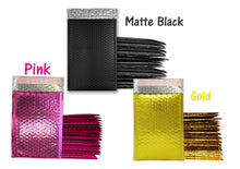 4x8" Matte Black, Pink, Gold, Purple Lilac, Nude Pink, Holographic, Blue Midnight, Aqua Ice Blue, Burgundy Metallic Bubble Shipping Mailers