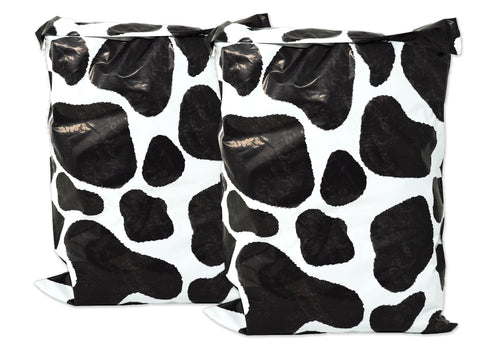 Adorable! Cow Print Design 10x13 inch Poly Mailers, Black and White Self Seal Shipping Mailing Business USPS, UPS, FEDEX Approved Mail bags