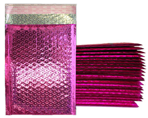4x8" Shiny Metallic Bubble Mailers Pink, Teal, Gold, Red or Mirrored Black Padded Colorful Self Sealing Rigid Envelopes, 10, 20, 40, 100
