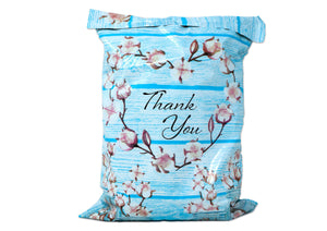 Colorful Cotton Thank you Poly Mailers 10x13", Beautiful Designer Print Self Seal appreciation Shipping Mailing Business Postal lined  bags