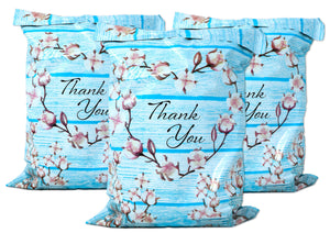 Colorful Cotton Thank you Poly Mailers 10x13", Beautiful Designer Print Self Seal appreciation Shipping Mailing Business Postal lined  bags