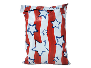10x13 4th of July, Patriotic You choose Combo! American Soldiers, Red White & Blue Stars and Stripes Flag Design Mailers, Shipping Mail Bags