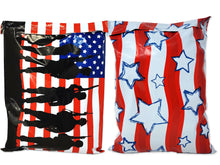 10x13 4th of July, Patriotic You choose Combo! American Soldiers, Red White & Blue Stars and Stripes Flag Design Mailers, Shipping Mail Bags