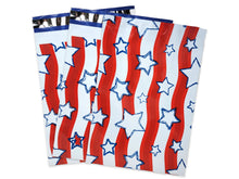 10x13 4th of July, Patriotic You choose Combo! American Soldiers, Red White & Blue Stars and Stripes Flag Design Mailers, Shipping Mail Bags
