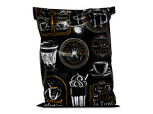 10x13 Inch Coffee Designer Mailers, Designer Self Sealing Shipping Mail Bags for T shirts, Clothing, Coffee grounds, beans, Herbs, Spices