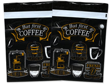 10x13 Inch Coffee Designer Mailers, Designer Self Sealing Shipping Mail Bags for T shirts, Clothing, Coffee grounds, beans, Herbs, Spices