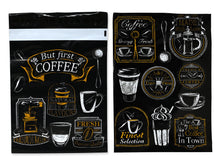 10x13 Inch Coffee Designer Mailers, Designer Self Sealing Shipping Mail Bags for T shirts, Clothing, Coffee grounds, beans, Herbs, Spices