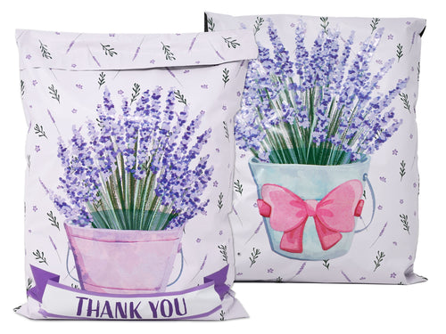 10x13 Lavender Plant Thank you Poly Mailers, Self Sealing Purple Spring Summer Mailer, Cute Packaging, Boutique Poly Mailer Shipping Bags!