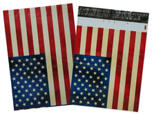 10x13 Rustic Flag Patriotic Poly Shipping Mailers,  United States Red White & Blue Stars and Stripes American Flag Design Shipping Mail Bags
