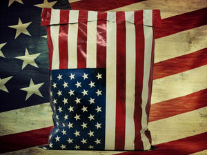 10x13 Rustic Flag Patriotic Poly Shipping Mailers,  United States Red White & Blue Stars and Stripes American Flag Design Shipping Mail Bags