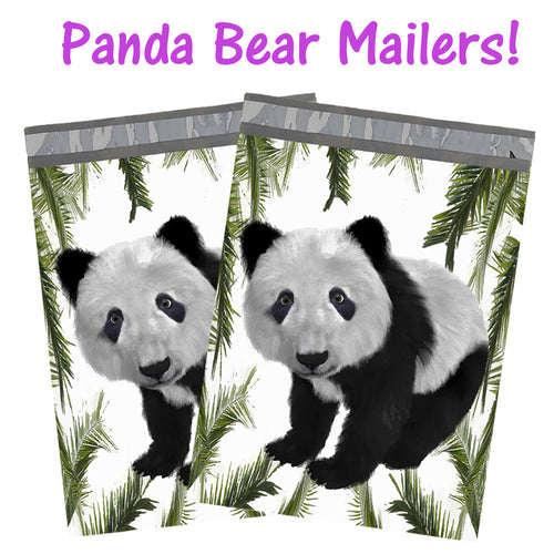 10x13 Cute Panda Bear Flat Poly Mailers, Custom Designer Shipping Self Seal Shipping Mailing bags - ShipNFun